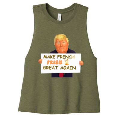 Make French Fries Great Again 2024trump Vance Women's Racerback Cropped Tank