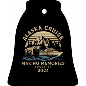 Matching Family Friends And Group Alaska Cruise 2024 Ceramic Bell Ornament