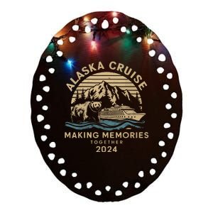 Matching Family Friends And Group Alaska Cruise 2024 Ceramic Oval Ornament