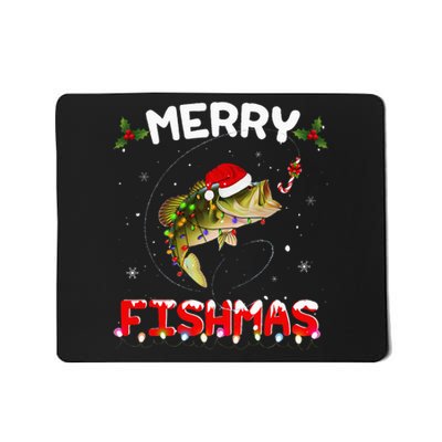 Merry Fishmas Funny Fishing Christmas Pajama Fishers Mousepad