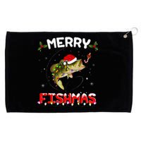 Merry Fishmas Funny Fishing Christmas Pajama Fishers Grommeted Golf Towel