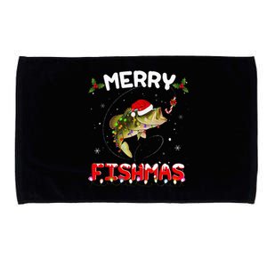 Merry Fishmas Funny Fishing Christmas Pajama Fishers Microfiber Hand Towel