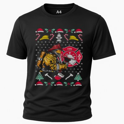 Merry Firefighter Fire Ugly Christmas Meaningful Gift Performance Shirt