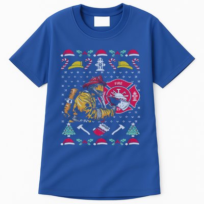 Merry Firefighter Fire Ugly Christmas Meaningful Gift Tall T-Shirt