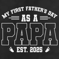 My First Fathers Day As A Papi EST 2025 Expecting New Dad 7 Panel Mesh Trucker Snapback Hat