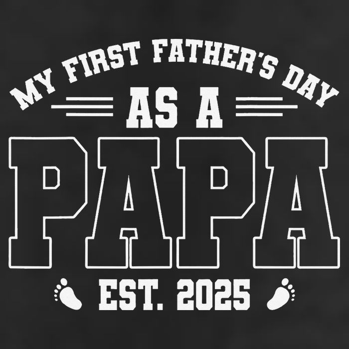 My First Fathers Day As A Papi EST 2025 Expecting New Dad 7 Panel Mesh Trucker Snapback Hat