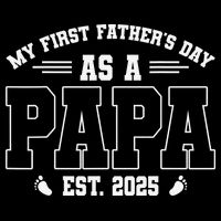 My First Fathers Day As A Papi EST 2025 Expecting New Dad Drawstring Bag