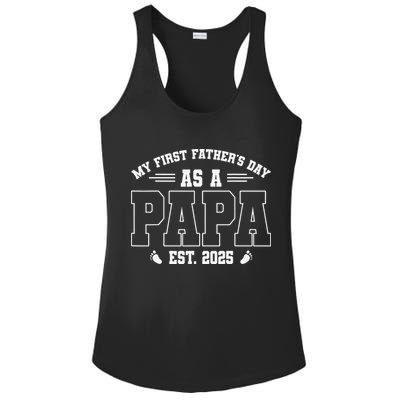 My First Fathers Day As A Papi EST 2025 Expecting New Dad Ladies PosiCharge Competitor Racerback Tank
