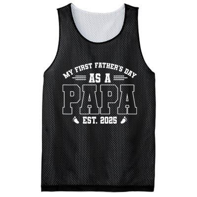 My First Fathers Day As A Papi EST 2025 Expecting New Dad Mesh Reversible Basketball Jersey Tank