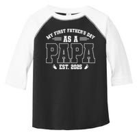 My First Fathers Day As A Papi EST 2025 Expecting New Dad Toddler Fine Jersey T-Shirt