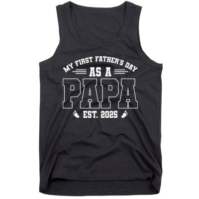 My First Fathers Day As A Papi EST 2025 Expecting New Dad Tank Top
