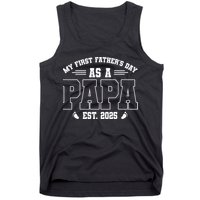My First Fathers Day As A Papi EST 2025 Expecting New Dad Tank Top