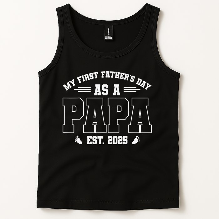 My First Fathers Day As A Papi EST 2025 Expecting New Dad Tank Top