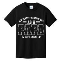 My First Fathers Day As A Papi EST 2025 Expecting New Dad Kids T-Shirt