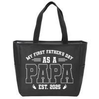 My First Fathers Day As A Papi EST 2025 Expecting New Dad Zip Tote Bag