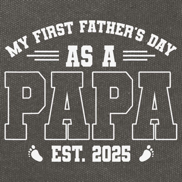 My First Fathers Day As A Papi EST 2025 Expecting New Dad Cotton Canvas Backpack