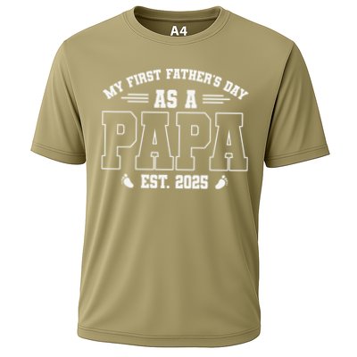 My First Fathers Day As A Papi EST 2025 Expecting New Dad Performance Shirt