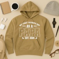 My First Fathers Day As A Papi EST 2025 Expecting New Dad Hoodie