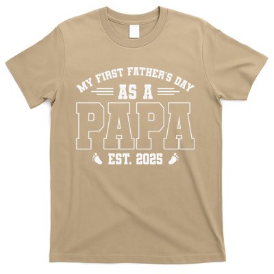 My First Fathers Day As A Papi EST 2025 Expecting New Dad T-Shirt