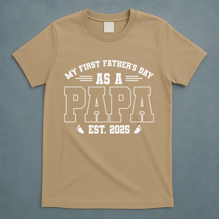 My First Fathers Day As A Papi EST 2025 Expecting New Dad T-Shirt