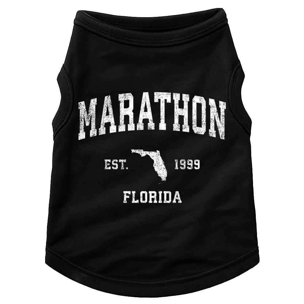 Marathon Florida Fl Vintage Sports Design Black Print Gift Doggie Tank