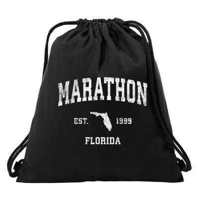 Marathon Florida Fl Vintage Sports Design Black Print Gift Drawstring Bag
