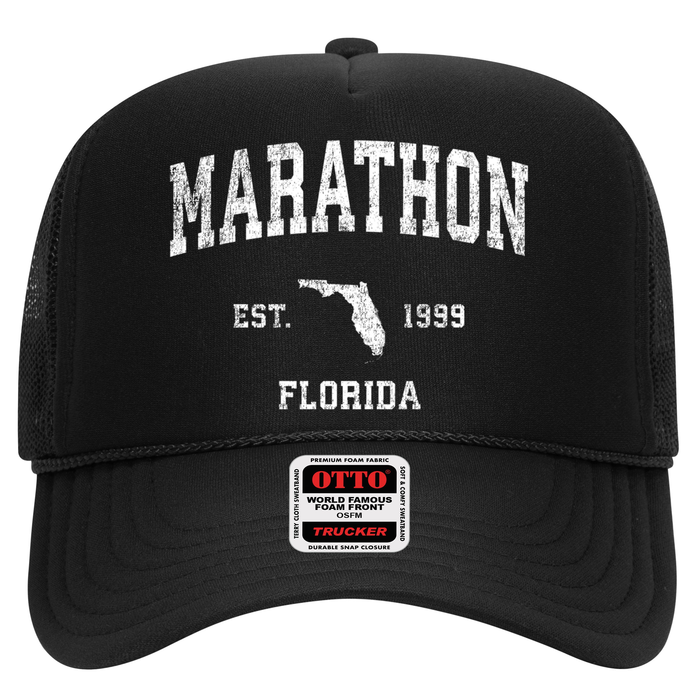 Marathon Florida Fl Vintage Sports Design Black Print Gift Hat