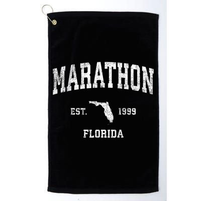 Marathon Florida Fl Vintage Sports Design Black Print Gift Golf Towel
