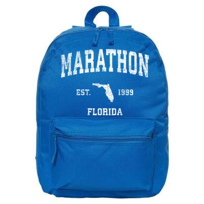 Marathon Florida Fl Vintage Sports Design Black Print Gift 16 in Basic Backpack
