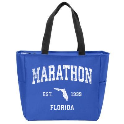 Marathon Florida Fl Vintage Sports Design Black Print Gift Zip Tote Bag