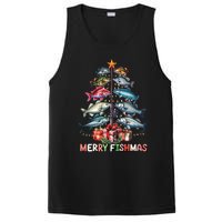 Merry Fishmas Funny Christmas Tree Lights Fishing Rod Fish PosiCharge Competitor Tank