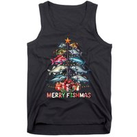 Merry Fishmas Funny Christmas Tree Lights Fishing Rod Fish Tank Top