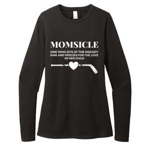 Momsicle Freezes For The Love Of Her Funny Hockey Mom Gift Womens CVC Long Sleeve Shirt