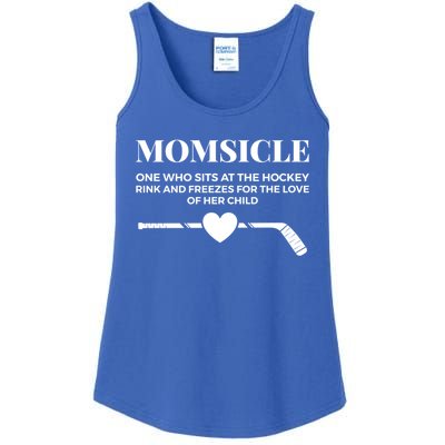 Momsicle Freezes For The Love Of Her Funny Hockey Mom Gift Ladies Essential Tank