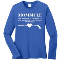 Momsicle Freezes For The Love Of Her Funny Hockey Mom Gift Ladies Long Sleeve Shirt