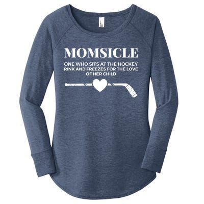 Momsicle Freezes For The Love Of Her Funny Hockey Mom Gift Women's Perfect Tri Tunic Long Sleeve Shirt