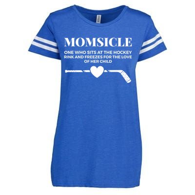 Momsicle Freezes For The Love Of Her Funny Hockey Mom Gift Enza Ladies Jersey Football T-Shirt