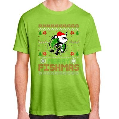 Merry Fishmas Fishing Christmas Ugly Pajama Fisher Adult ChromaSoft Performance T-Shirt