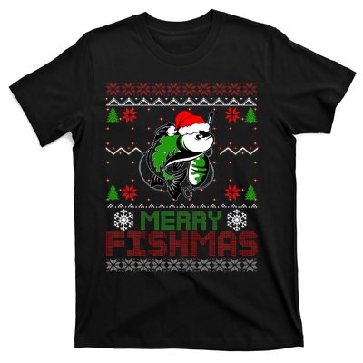 Merry Fishmas Fishing Christmas Ugly Pajama Fisher T-Shirt