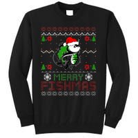 Merry Fishmas Fishing Christmas Ugly Pajama Fisher Tall Sweatshirt