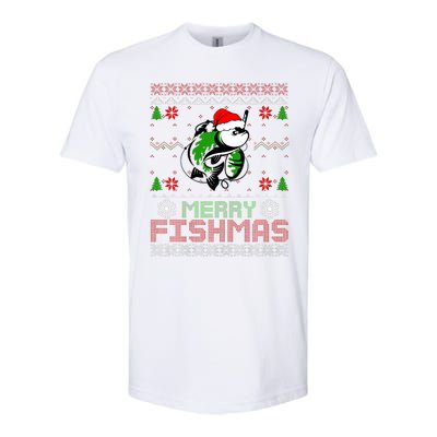 Merry Fishmas Fishing Christmas Ugly Pajama Fisher Softstyle CVC T-Shirt