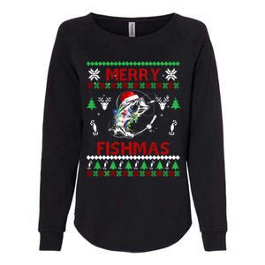 Merry Fishmas Fishing Christmas Ugly Pajama Fishers Womens California Wash Sweatshirt