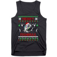 Merry Fishmas Fishing Christmas Ugly Pajama Fishers Tank Top