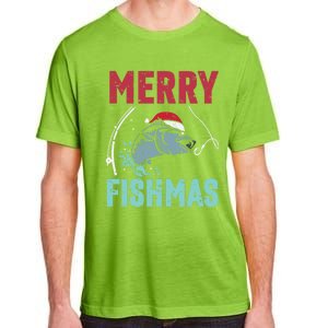 Merry Fishmas Funny Christmas For Family Fish Fisher Gift Adult ChromaSoft Performance T-Shirt