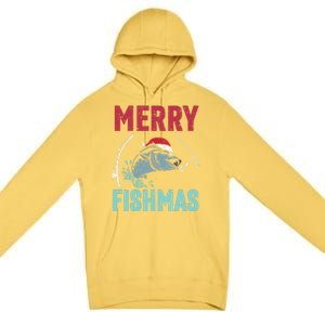 Merry Fishmas Funny Christmas For Family Fish Fisher Gift Premium Pullover Hoodie