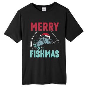 Merry Fishmas Funny Christmas For Family Fish Fisher Gift Tall Fusion ChromaSoft Performance T-Shirt