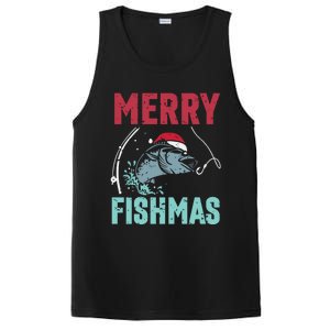 Merry Fishmas Funny Christmas For Family Fish Fisher Gift PosiCharge Competitor Tank