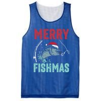 Merry Fishmas Funny Christmas For Family Fish Fisher Gift Mesh Reversible Basketball Jersey Tank