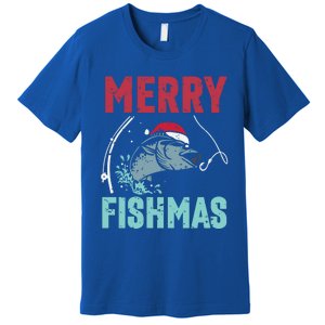 Merry Fishmas Funny Christmas For Family Fish Fisher Gift Premium T-Shirt