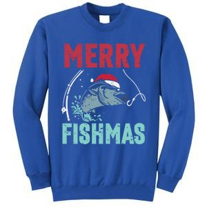 Merry Fishmas Funny Christmas For Family Fish Fisher Gift Tall Sweatshirt